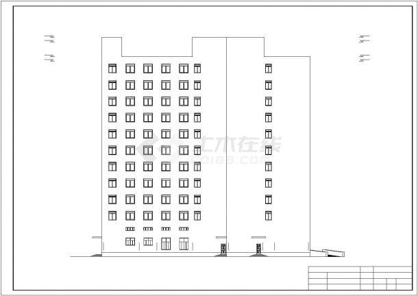 济南市某商业街11层框架结构商务旅馆建筑设计CAD图纸-图二