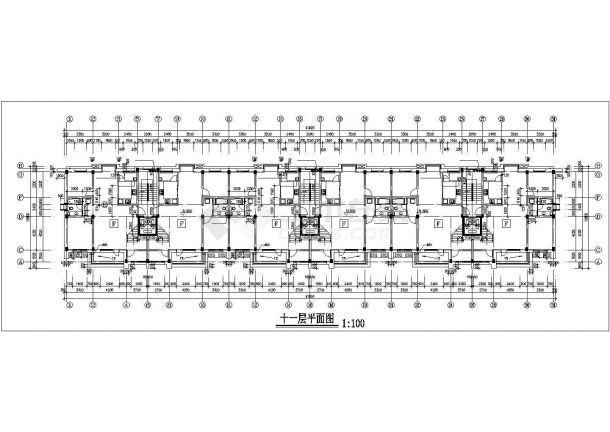 天津市某临街11层钢混结构商住楼建筑结构设计CAD图纸（1-2层商用）-图二