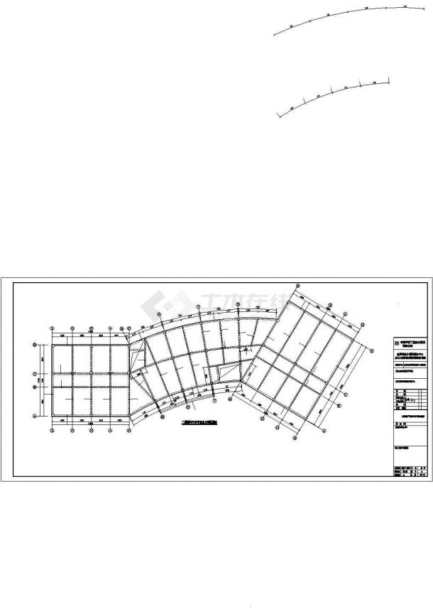 北京市某休闲文化公园内部3层框架结构便民中心结构设计CAD图纸-图一
