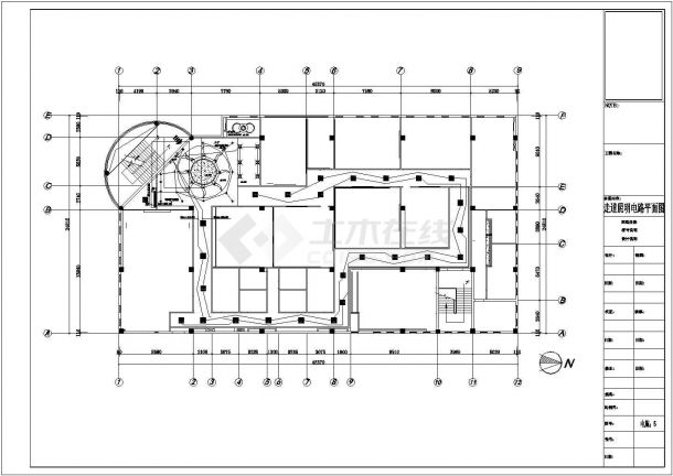 某多层框架结构学校教学楼电气设计cad全套施工图（含设计说明，含给排水设计）-图二