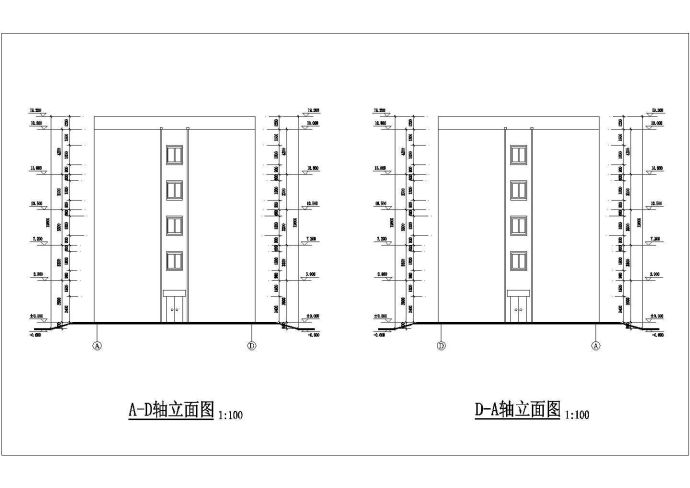 唐山市某医院4000平米5层框架结构办公楼建筑结构设计CAD图纸_图1