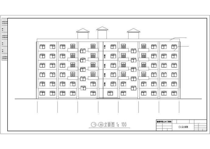 宿迁市某临街4600平米6层框架结构连锁酒店建筑结构设计CAD图纸_图1