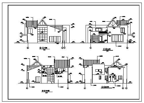 最新整理四套多层经典别墅建筑设计图资料合集_图1