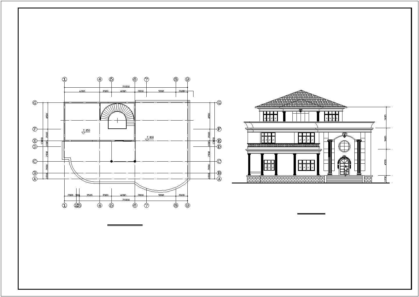 某现代经典精装多层别墅建筑全套方案设计施工CAD图纸