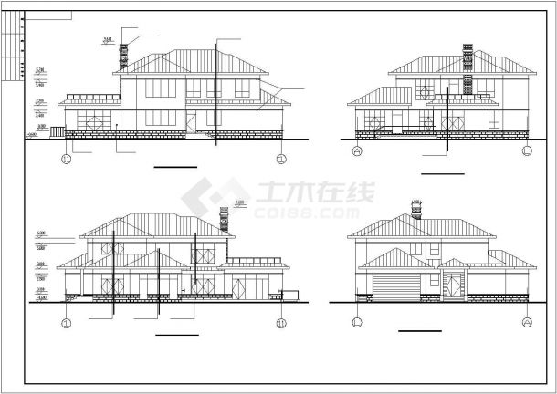 某现代经典精装山庄别墅建筑全套方案设计施工CAD图纸-图一
