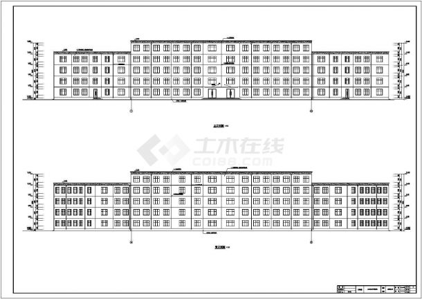 福州市某中学6500平米5层钢混框架结构教学楼建筑结构设计CAD图纸-图二