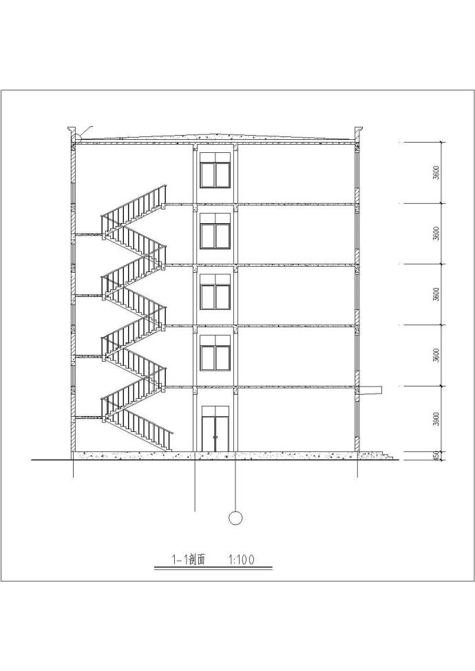 盐城市某市政单位6300平米5层框架结构办公楼建筑设计CAD图纸_图1