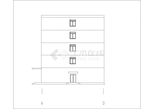 西安第六中学五层框架结构教学实验楼建筑结构设计CAD图纸-图二