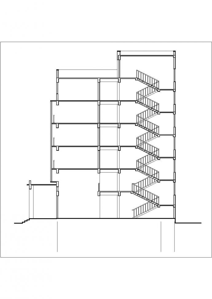 南昌市某临街三层框架结构商业办公楼建筑结构设计CAD图纸_图1
