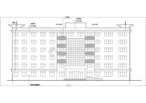 南昌市某临街三层框架结构商业办公楼建筑结构设计CAD图纸-图二