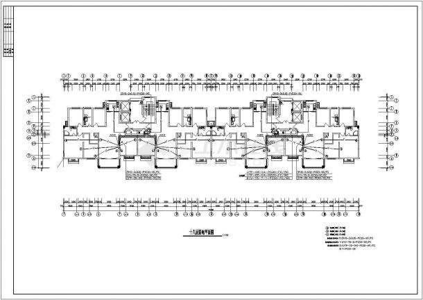 某人民医院职工公寓楼（地上18层，框架结构）配电设计cad全套电气施工图（含设计说明，含弱电设计）-图二