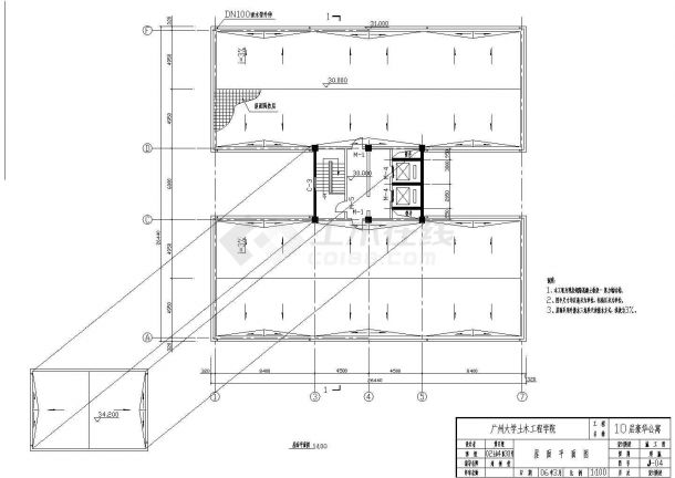 无锡市某现代化小区十层框剪方型住宅楼建筑结构设计CAD图纸-图二