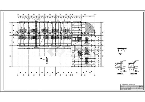 崇州市某商业街5层框架结构商务连锁宾馆全套结构设计CAD图纸-图二