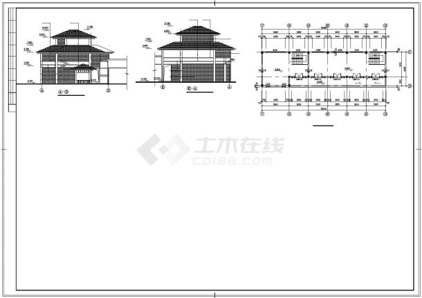 某地区商业楼建筑设计施工cad图纸-图二