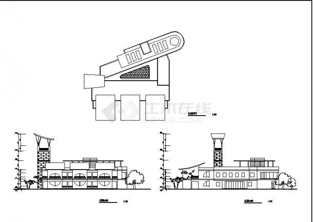 泗阳二套幼儿园教学楼建筑设计施工cad图纸（含说明）-图一