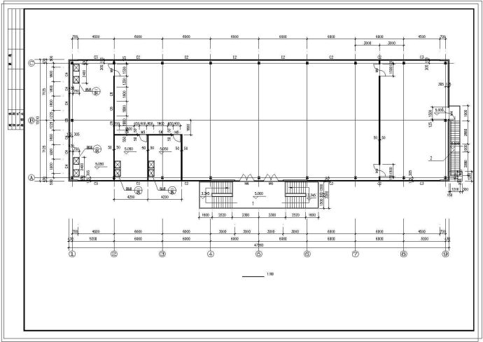 某食堂钢结构建筑设计cad施工图纸_图1