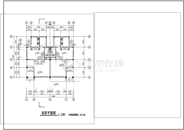 某地区别墅F型建筑设计施工图附效果图-图二