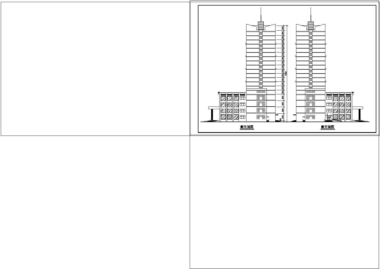 某地现代二十层高层酒店CAD建筑方案设计图纸