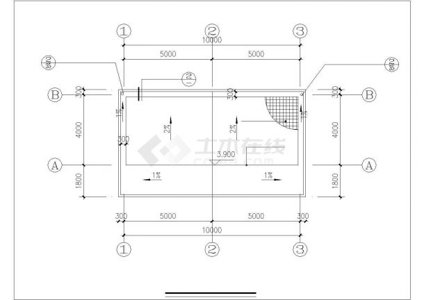 某市医院机房建筑设计cad施工图纸-图一