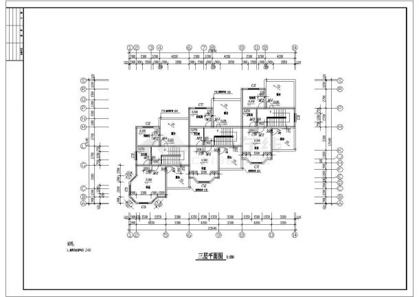 某三层带车库层砖混结构东南亚风格别墅设计cad全套建筑施工图（含设计说明）-图一