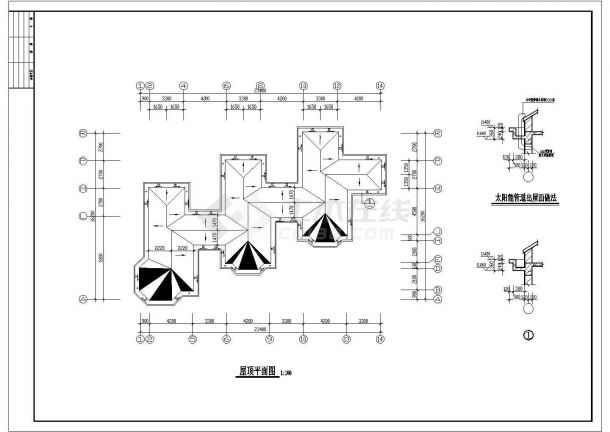 某三层带车库层砖混结构东南亚风格别墅设计cad全套建筑施工图（含设计说明）-图二