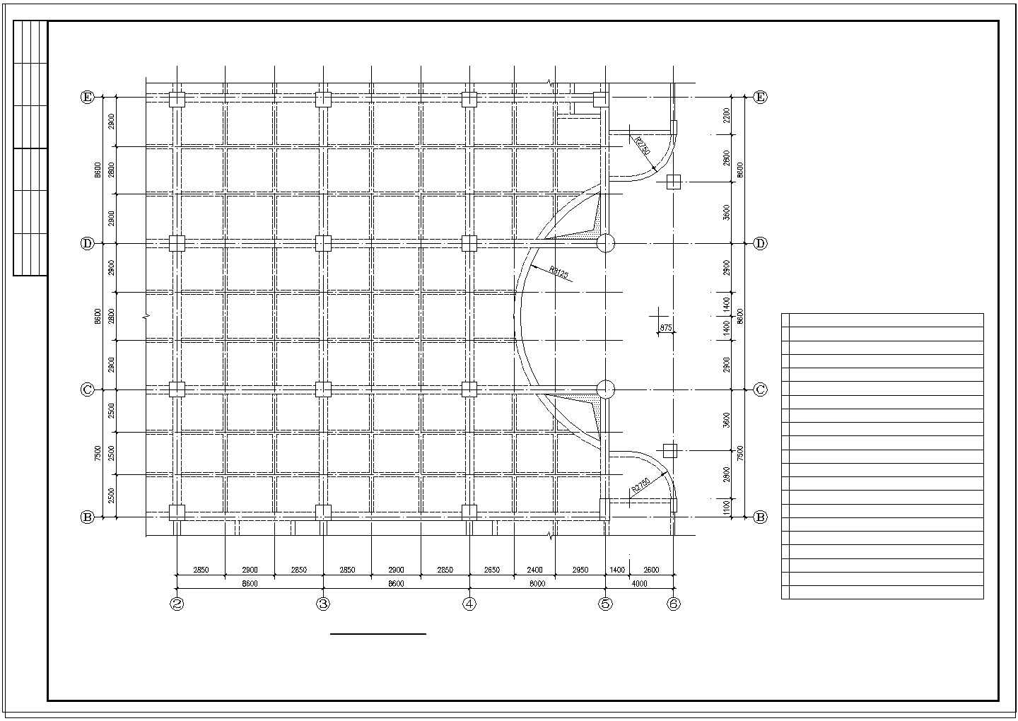 某商场楼层局部开洞改造加固结构cad设计施工图