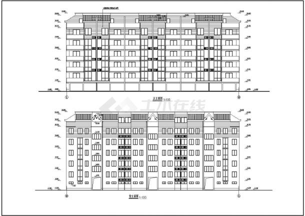 3781平方米5层单身公寓住宅设计建筑施工cad图纸，共七张-图一