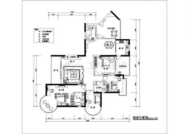 广州市江南西路某小区住宅楼经典户型全套装修设计CAD图纸-图二