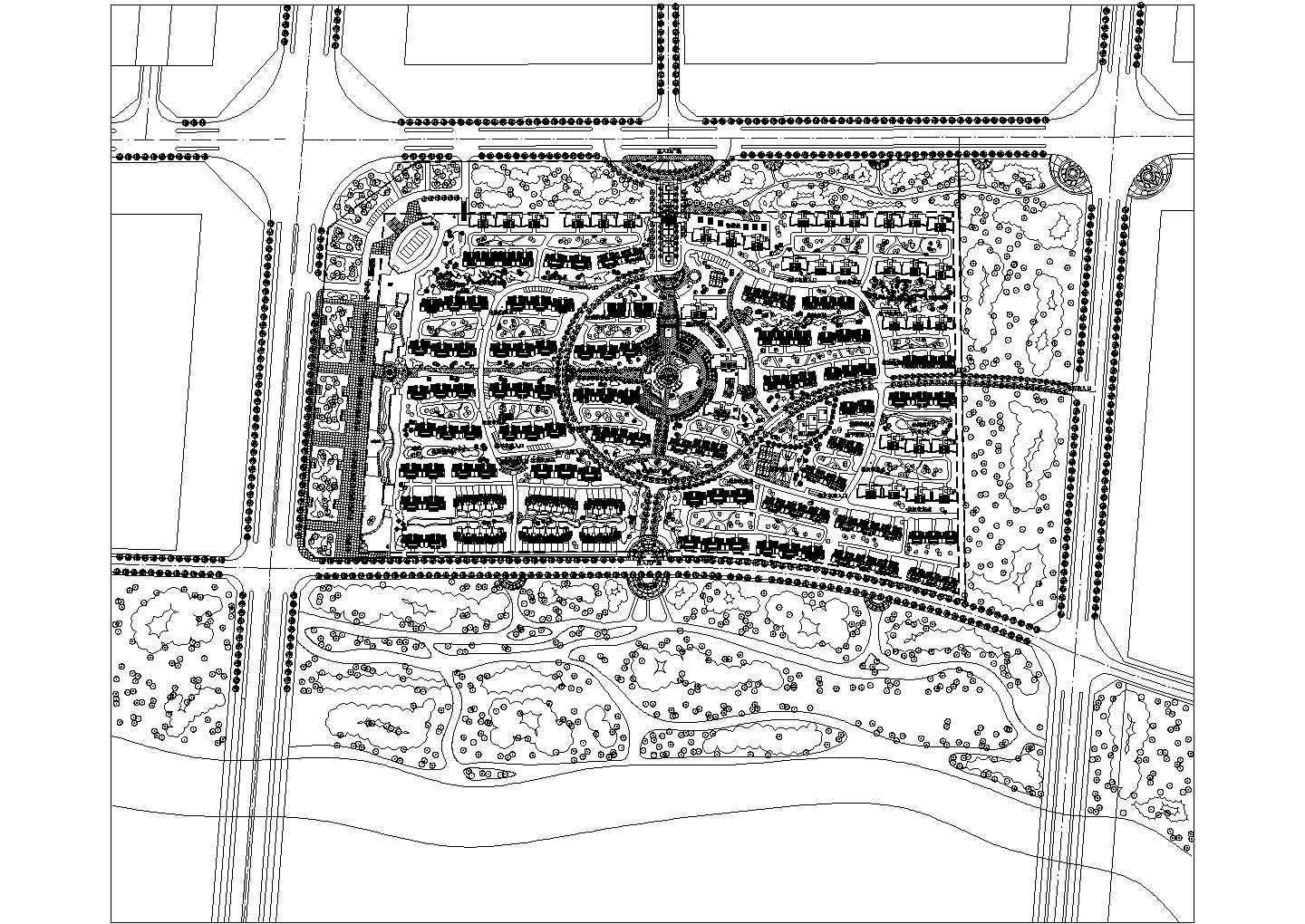 南方某高级住宅小区规划设计cad总平面施工图