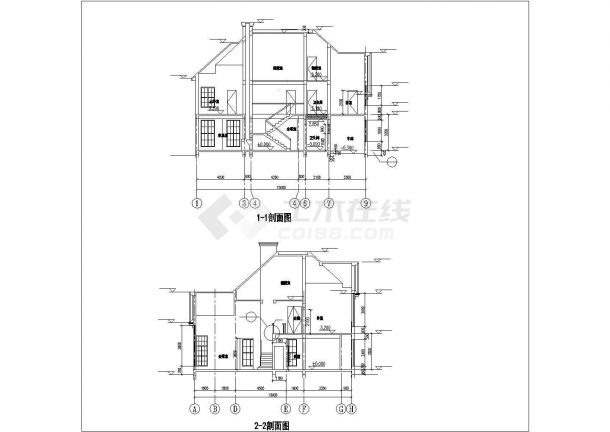 某地区经典商业独栋别墅建筑方案设计施工CAD图纸-图一