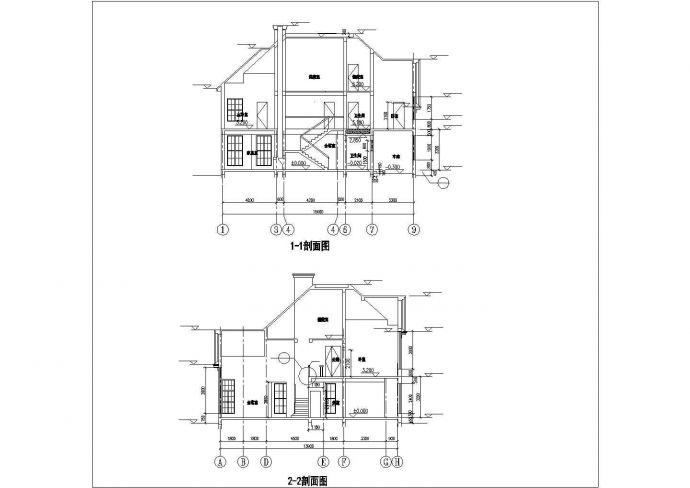 某地区经典商业独栋别墅建筑方案设计施工CAD图纸_图1