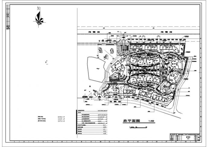 南坪通泰花园小区规划设计cad施工总平面图（含技术经济指标）_图1