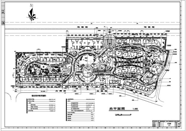 南坪通泰花园小区规划设计cad施工总平面图（含技术经济指标）-图二