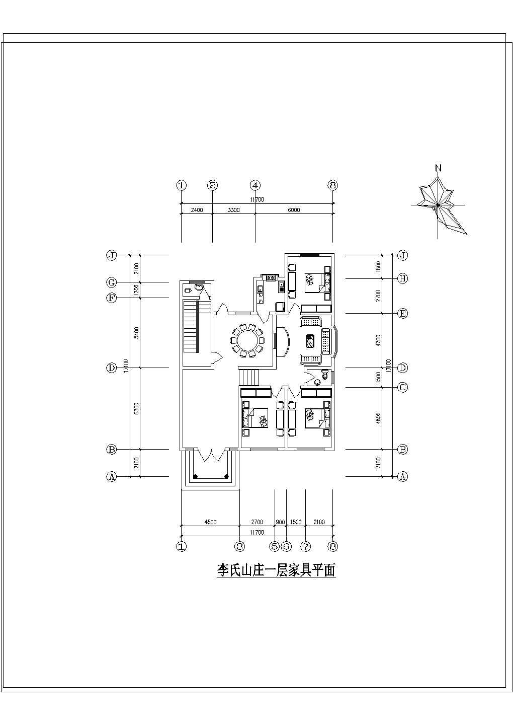 某地农家小型住宅建筑CAD设计施工图