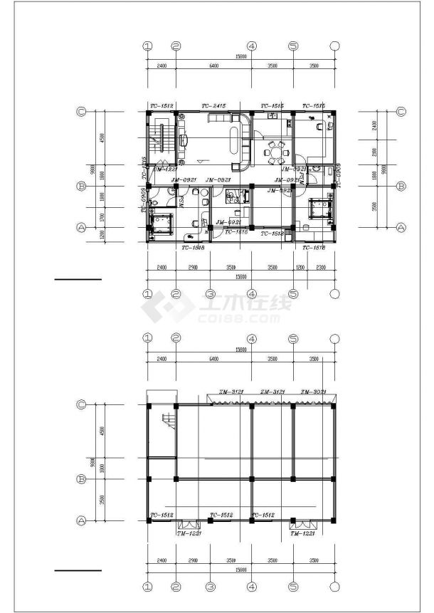 兰州市上海路某小区6层住宅楼全套平面设计CAD图纸（共4套方案）-图二