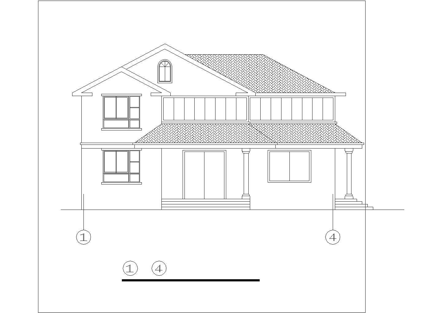 长春市某两层乡村别墅装修方案施工CAD布置图
