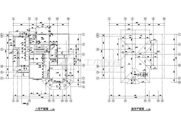 某市郊商业楼盘经典独栋小型别墅建筑方案设计施工CAD图纸-图一