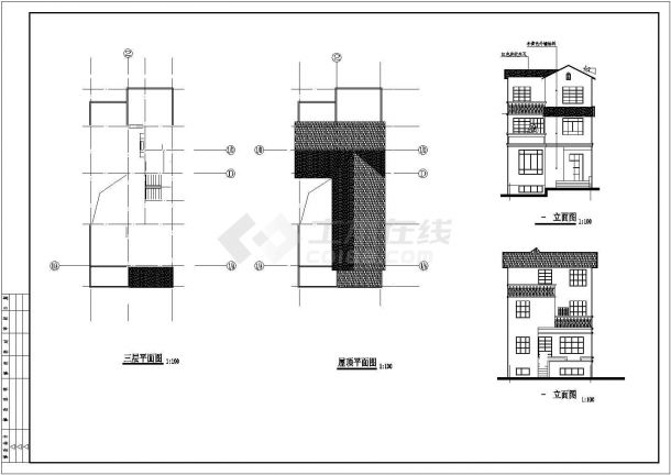 某市郊商业楼盘经典独栋别墅建筑方案设计施工CAD图纸-图二