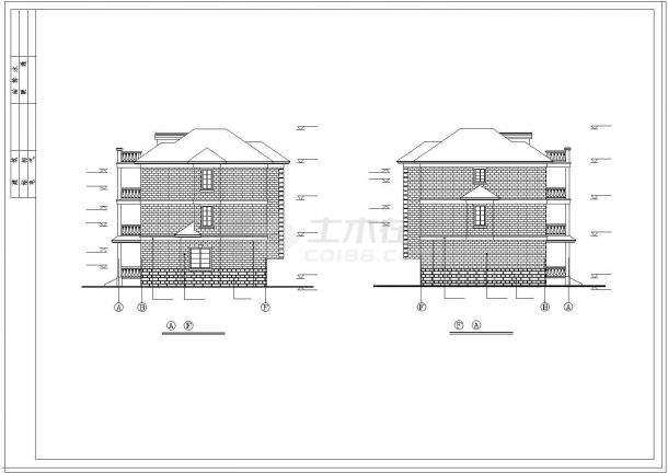 某地去乡村小别墅cad建筑布置施工图-图一