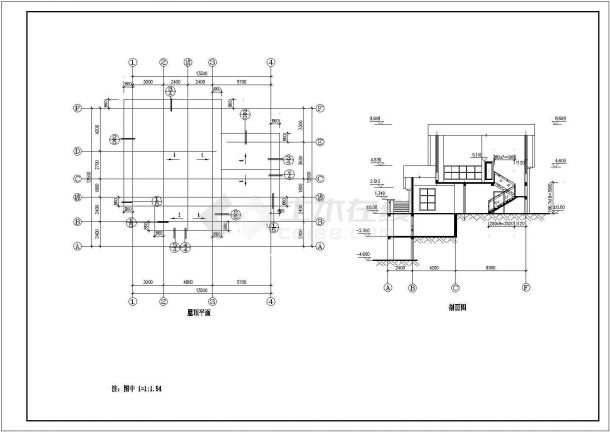 某市郊商业楼盘经典单体别墅建筑方案设计施工CAD图纸-图一