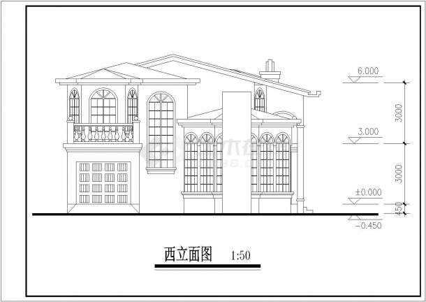 某市郊商业楼盘经典精品民居别墅建筑方案设计施工CAD图纸-图一