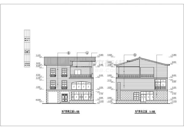 某市郊楼盘经典精选单体别墅建筑方案设计施工CAD图纸-图二