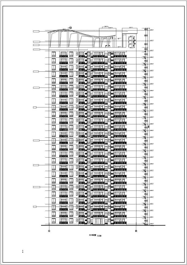 重庆某16280平方米高层建筑全套施工图-图二