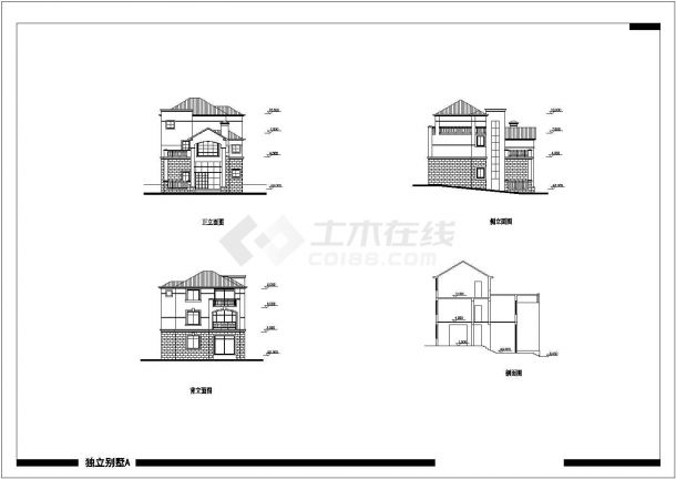 某商业楼盘现代精选独栋别墅会所建筑规划方案设计施工CAD图纸-图一