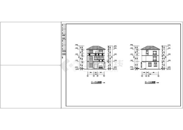 某商业楼盘现代独栋别墅建筑全套方案设计施工CAD图纸-图二