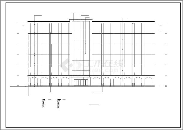兰州市某商业街1万平米6层框架结构商务宾馆建筑结构设计CAD图纸-图一