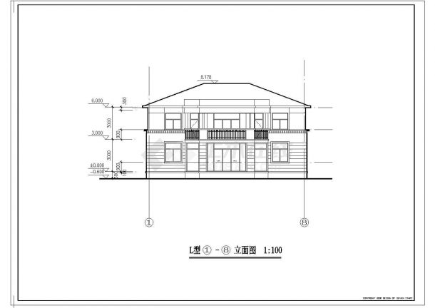 某地区创业农庄L型别墅CAD建筑设计施工图纸-图二