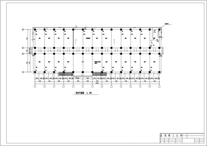 贵阳医学院6层框架结构学生宿舍楼建筑结构设计CAD图纸_图1