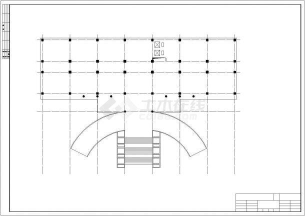 南宁市某国有单位6层框架结构办公楼建筑结构设计CAD图纸-图二