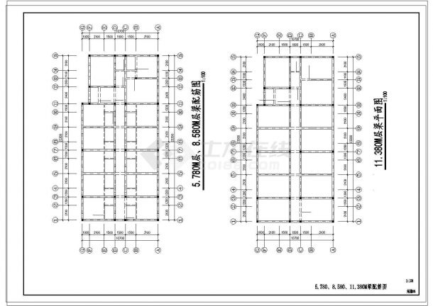 长23.3米 宽10.7米 4层997.24平米单身宿舍楼建施结施[1人1间宿舍] 建筑结构施工图-图一